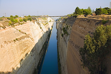 High angle view of a canal, Corinth Canal, Athens, Greece