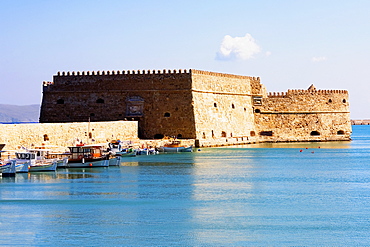 Fortress along the sea, Venetian Fortress, Heraklion Harbour, Crete, Greece