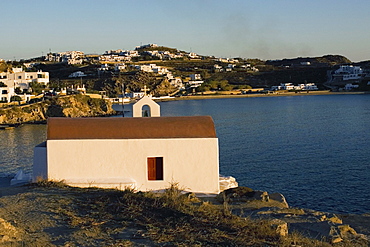 Church on the coast, Mykonos, Cyclades Islands, Greece