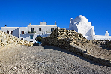 Low angle view of a church, Paraportiani Church, Mykonos, Cyclades Islands, Greece