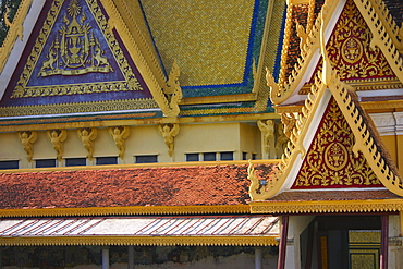 Facade of a palace, Royal Palace, Phnom Penh, Cambodia