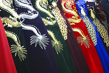 Close-up of embroided clothes, Vientiane Laos