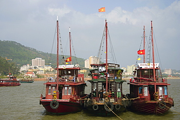 Tourboats in the sea, Halong Bay, Vietnam