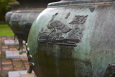 Decorative urns in a row, Ho Chi Minh City, Vietnam