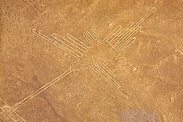 High angle view of Nazca lines, Nazca, Peru