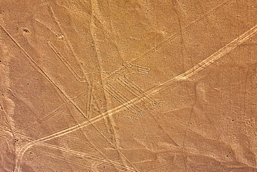 High angle view of Nazca lines, Nazca, Peru