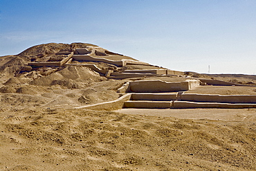 Old ruins in a desert, Cahuachi, Nazca, Ica Region, Peru