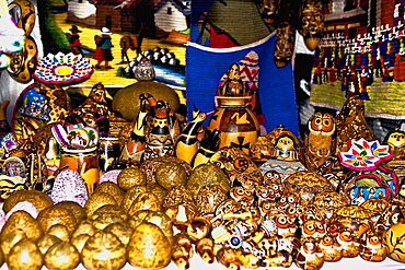 Close-up of craft products at a store, Arequipa, Peru