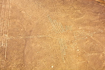 High angle view of Nazca lines, Nazca, Peru