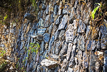 Close-up of a stone wall, Choquequirao, Inca, Cusco region, Peru