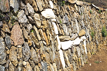 Structure of a Llama made on an old stone wall, Choquequirao, Inca, Cusco Region, Peru