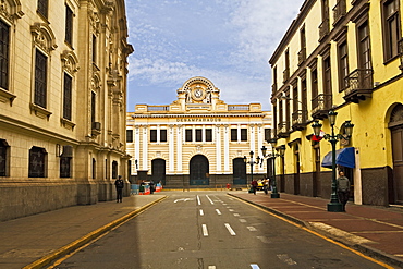 Road leading towards a railway station, Desamparados Station, Lima, Peru