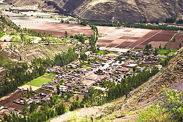 Aerial view of a village, Peru