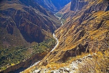 High angle view of a canyon, Colca Canyon, Peru