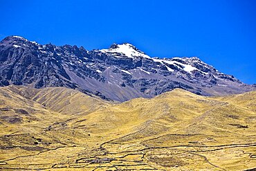 Low angle view of a snowcovered mountain, Santa Rosa, Puno, Peru