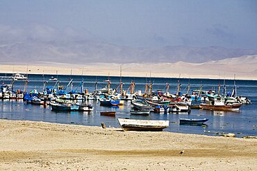 Boats in the sea, Chaco, Peru