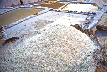 Close-up of salt ponds, Salinas De Maras, Cuzco, Peru