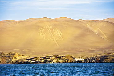 Design made on a sand dune, El Candelabro, Paracas, Paracas District, Pisco Province, Ica Region, Peru