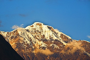 Low angle view of a snowcovered mountain, Salcantay, Choquequirao, Peru