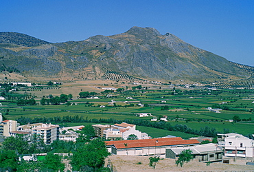 High angle view of houses on a landscape, Andalusia, Spain