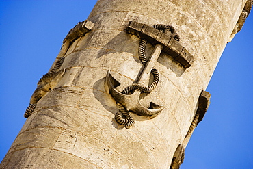 Anchor carved on a column, Rostrale Columns, Place des Quinconces, Bordeaux, France