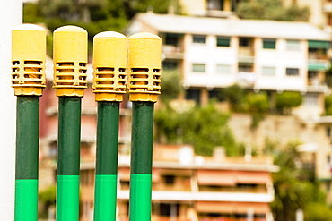 Close-up of reflectors, Sori, Genoa Province, Liguria, Italy