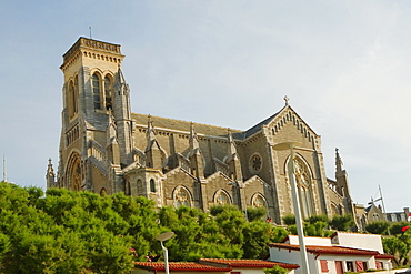 Low angle view of a cathedral, Eglise Sainte Eugenie, Biarritz, France