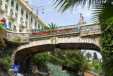 Low angle view of a bridge, Italian Riviera, Via Antonio Gramsci, Santa Margherita Ligure, Genoa, Liguria, Italy