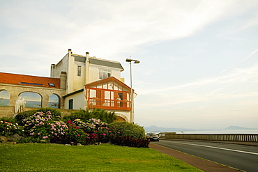 Lawn in front of a hotel, Avenue Beau rivage, Cote Des Basques, Biarritz, France