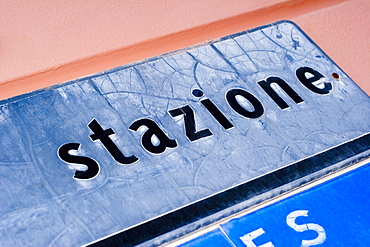 Close-up of an information sign, Monterosso al Mare, La Spezia, Liguria, Italy