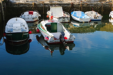 Boats docked at a port, Port Des Pecheurs, Biarritz, France