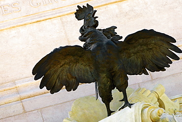 Low angle view of a rooster statue, Monument aux Girondins, Place des Quinconces, Bordeaux, France