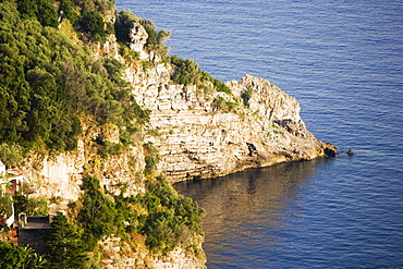 Rock formation at the seaside, Costiera Amalfitana, Salerno, Campania, Italy