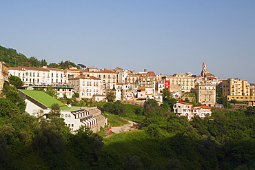 High angle view of a town, Vietri sul Mare, Costiera Amalfitana, Salerno, Campania, Italy