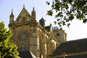 Low angle view of a cathedral, Le Mans Cathedral, Le Mans, France