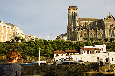 Low angle view of a cathedral in a city, Eglise Sainte Eugenie, Biarritz, France