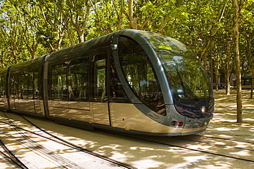 Cable car on tracks, Bordeaux, France
