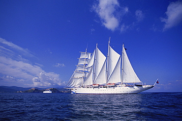 Sailing ship in the sea, Portoferraio, Elba, Italy