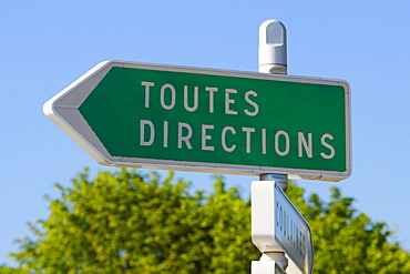 Close-up of an information board, Le Mans, France