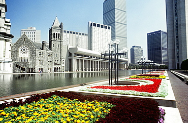 Skyscraper in a city, Christian Science Center, Boston, Massachusetts, USA