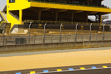 Chain-link fence along with motor racing track, Le Mans, France