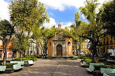 Facade of an octagonal chapel, Plaza De La Concepcion, Mexico City, Mexico