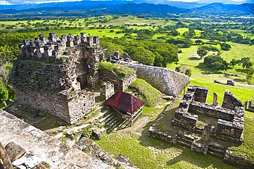High angle view of old ruins of a building, Tonina, Ocosingo, Chiapas, Mexico