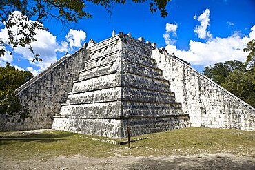 Old ruins of a building, The Ossuary, Chichen Itza, Yucatan, Mexico