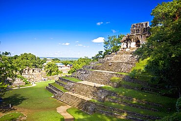 Old ruins of a temple, Templo De La Cruz, Palenque, Chiapas, Mexico