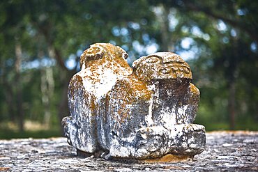 Close-up of the Jaguar Throne, Uxmal, Yucatan, Mexico