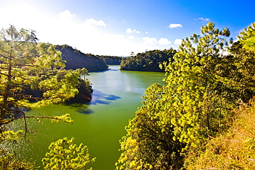 Reflection of trees in water, Lagunas De Montebello National Park, Chiapas, Mexico