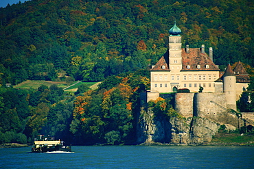 Castle on the riverbank, Schonbuhel Fortress, Austria