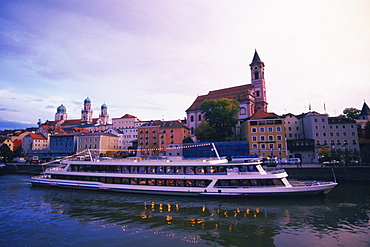 Yacht in a river, Danube River, Melk, Austria