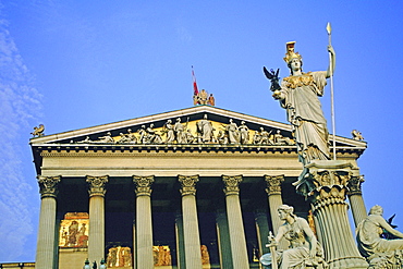 Fountain in front of a government building, Pallas Athena Fountain, Parliament Building, Vienna, Austria